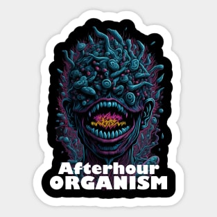 Techno T-Shirt - Afterhour Organism - Catsondrugs.com - Techno, rave, edm, festival, techno, trippy, music, 90s rave, psychedelic, party, trance, rave music, rave krispies, rave flyer T-Shirt T-Shirt Sticker